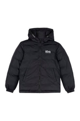 Hooded full-zip down jacket